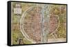 Map of Paris-Abraham Ortelius-Framed Stretched Canvas