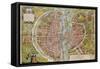 Map of Paris-Abraham Ortelius-Framed Stretched Canvas