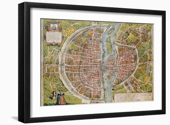 Map of Paris-Abraham Ortelius-Framed Art Print