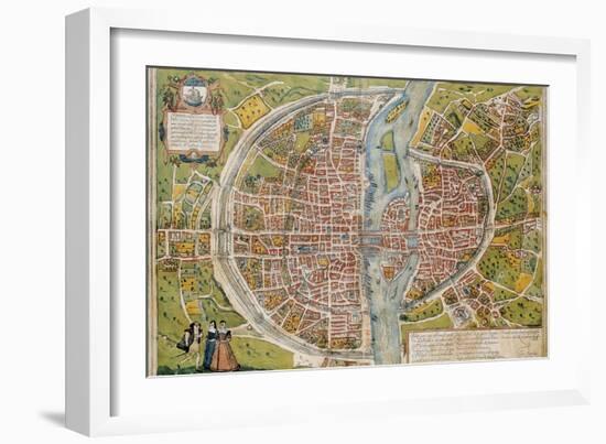 Map of Paris-Abraham Ortelius-Framed Art Print