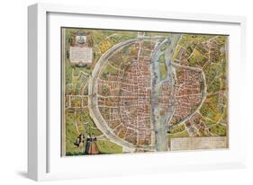 Map of Paris-Abraham Ortelius-Framed Art Print