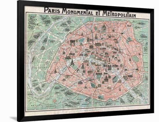 Map of Paris-null-Framed Giclee Print