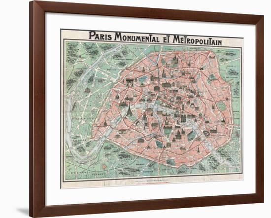 Map of Paris-null-Framed Giclee Print