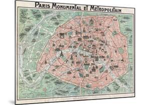 Map of Paris-null-Mounted Giclee Print