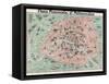 Map of Paris-null-Framed Stretched Canvas