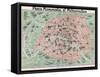 Map of Paris-null-Framed Stretched Canvas