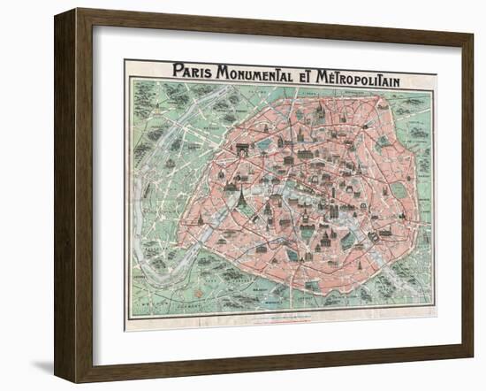 Map of Paris-null-Framed Giclee Print