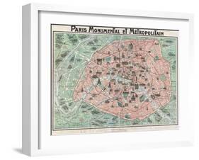 Map of Paris-null-Framed Giclee Print