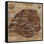 Map of Paris-Luke Wilson-Framed Stretched Canvas