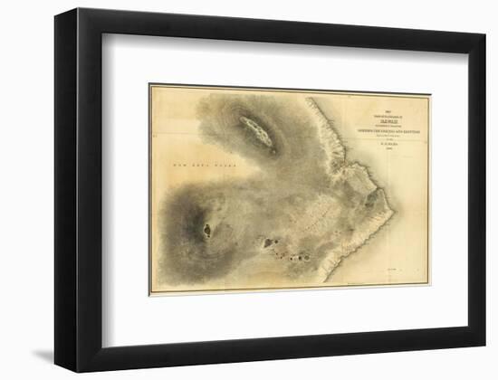 Map of Part of the Island of Hawaii, Sandwich Islands, c.1841-null-Framed Art Print