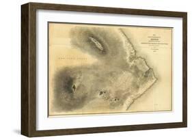 Map of Part of the Island of Hawaii, Sandwich Islands, c.1841-null-Framed Art Print