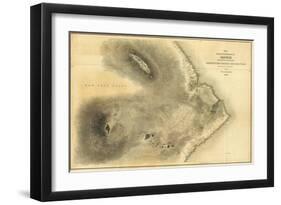 Map of Part of the Island of Hawaii, Sandwich Islands, c.1841-null-Framed Art Print