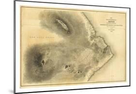 Map of Part of the Island of Hawaii, Sandwich Islands, c.1841-null-Mounted Art Print