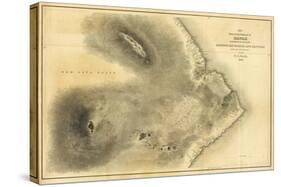 Map of Part of the Island of Hawaii, Sandwich Islands, c.1841-null-Stretched Canvas