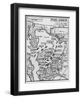 Map of Pearl Harbor with Location of Ships Just Prior to the Japanese Attack on Dec. 7, 1941-null-Framed Art Print