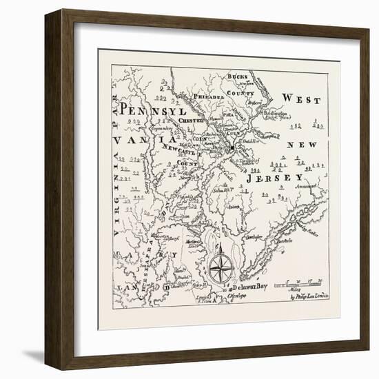 Map of Pennsylvania and West New Jersey, from Thomas's History of Pennsylvania.Usa, 1870S-null-Framed Giclee Print