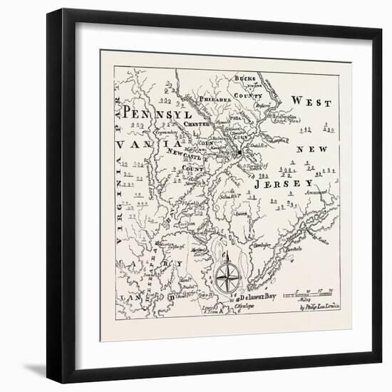 Map of Pennsylvania and West New Jersey, from Thomas's History of Pennsylvania.Usa, 1870S-null-Framed Giclee Print