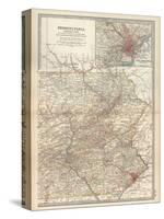 Map of Pennsylvania, Eastern Part. United States. Inset Map of Philadelphia and Vicinity-Encyclopaedia Britannica-Stretched Canvas