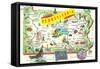 Map of Pennsylvania-null-Framed Stretched Canvas