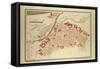 Map of Perpignan, France-null-Framed Stretched Canvas