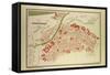 Map of Perpignan, France-null-Framed Stretched Canvas