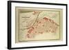 Map of Perpignan, France-null-Framed Giclee Print