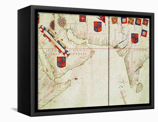 Map of Persia, Arabia and India, from an Atlas, 1571-Fernao Vaz Dourado-Framed Stretched Canvas