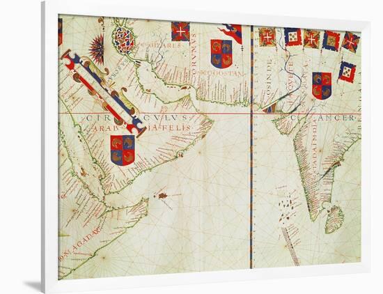 Map of Persia, Arabia and India, from an Atlas, 1571-Fernao Vaz Dourado-Framed Giclee Print