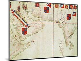 Map of Persia, Arabia and India, from an Atlas, 1571-Fernao Vaz Dourado-Mounted Giclee Print