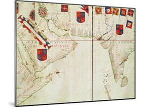 Map of Persia, Arabia and India, from an Atlas, 1571-Fernao Vaz Dourado-Mounted Giclee Print