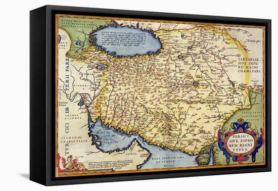 Map of Persia, from the "Theatrum Orbis Terrarum", Pub. by Abraham Ortelius Antwerp, circa 1590-null-Framed Stretched Canvas