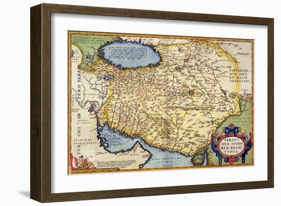 Map of Persia, from the "Theatrum Orbis Terrarum", Pub. by Abraham Ortelius Antwerp, circa 1590-null-Framed Giclee Print