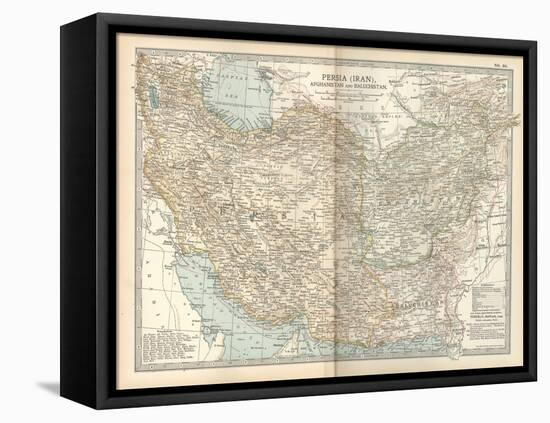 Map of Persia (Iran), Afghanistan and Baluchistan-Encyclopaedia Britannica-Framed Stretched Canvas