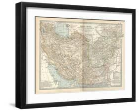 Map of Persia (Iran), Afghanistan and Baluchistan-Encyclopaedia Britannica-Framed Art Print