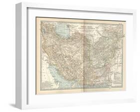 Map of Persia (Iran), Afghanistan and Baluchistan-Encyclopaedia Britannica-Framed Art Print