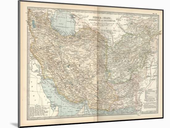 Map of Persia (Iran), Afghanistan and Baluchistan-Encyclopaedia Britannica-Mounted Art Print