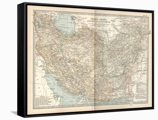 Map of Persia (Iran), Afghanistan and Baluchistan-Encyclopaedia Britannica-Framed Stretched Canvas