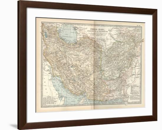 Map of Persia (Iran), Afghanistan and Baluchistan-Encyclopaedia Britannica-Framed Art Print