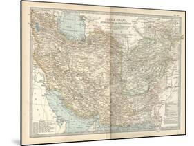 Map of Persia (Iran), Afghanistan and Baluchistan-Encyclopaedia Britannica-Mounted Art Print