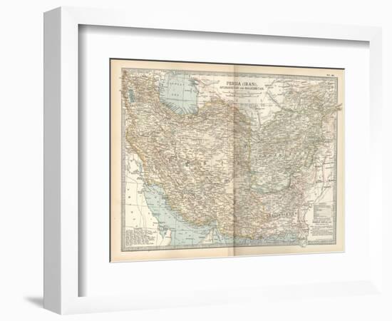 Map of Persia (Iran), Afghanistan and Baluchistan-Encyclopaedia Britannica-Framed Art Print