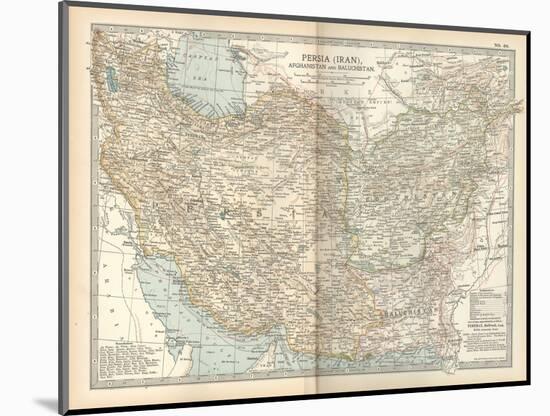 Map of Persia (Iran), Afghanistan and Baluchistan-Encyclopaedia Britannica-Mounted Art Print