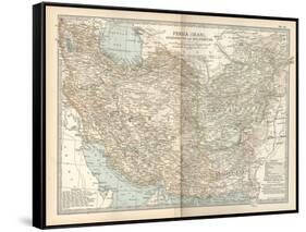 Map of Persia (Iran), Afghanistan and Baluchistan-Encyclopaedia Britannica-Framed Stretched Canvas