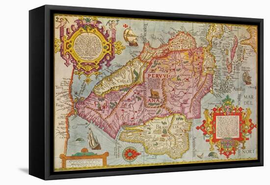 Map of Peru, c1599-Arnoldus Florentius-Framed Stretched Canvas