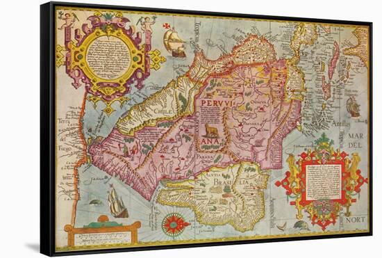 Map of Peru, c1599-Arnoldus Florentius-Framed Stretched Canvas