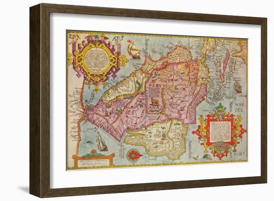 Map of Peru, c1599-Arnoldus Florentius-Framed Giclee Print