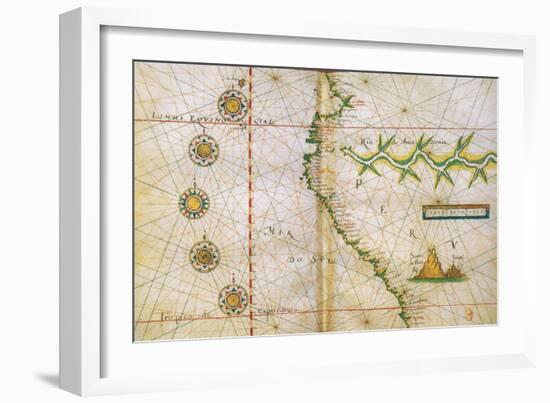 Map of Peru Coast, 1630-Science Source-Framed Giclee Print