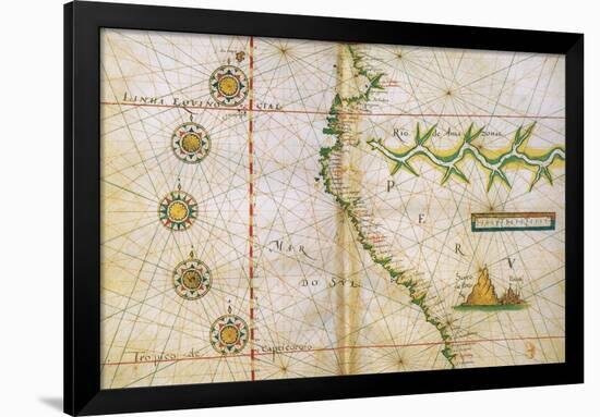 Map of Peru Coast, 1630-Science Source-Framed Giclee Print