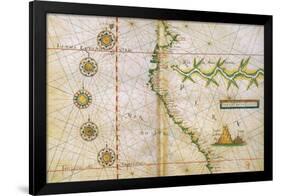 Map of Peru Coast, 1630-Science Source-Framed Giclee Print