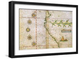 Map of Peru Coast, 1630-Science Source-Framed Premium Giclee Print