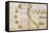 Map of Peru Coast, 1630-Science Source-Framed Stretched Canvas